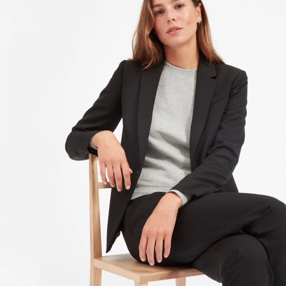 Everlane Italian Go Weave Black Blazer